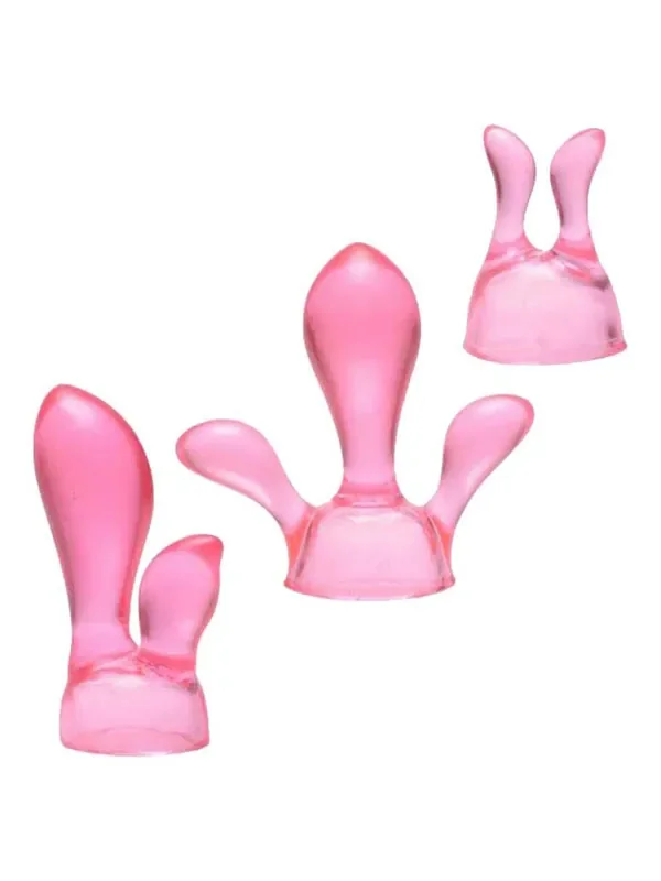 Drei Aufsätze Wand Vibrator in Pink
