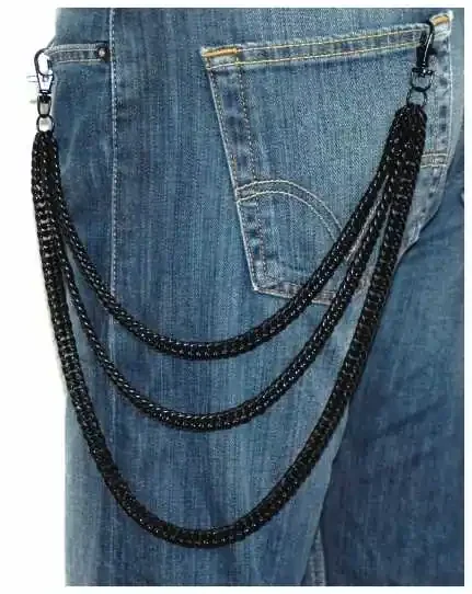 Dreiteilige Schlüsselkette Schwarz