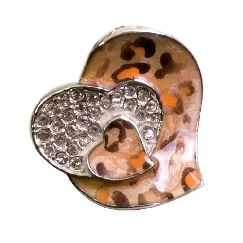 Edelstahl Anhänger ‘Leoparden Herz‘