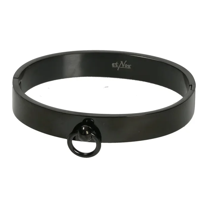 Edelstahlarmreif mit Ring der O – schwarz