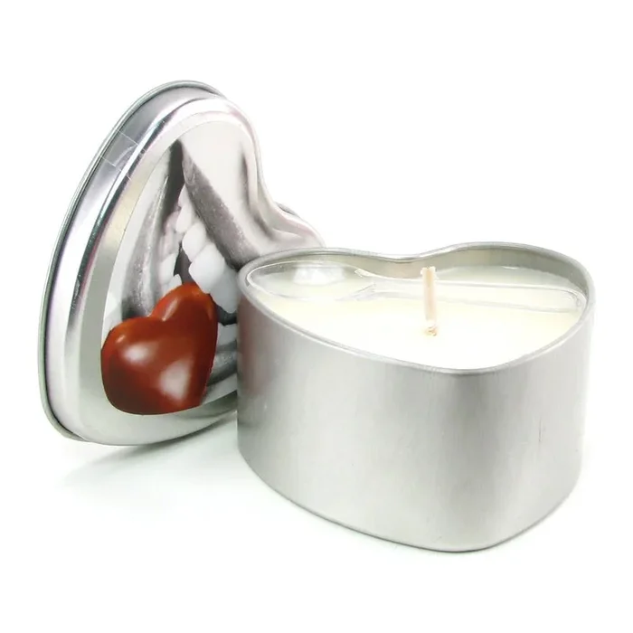 Edible Massage Oil Heart Candle 4.7oz/133g in Chocolate