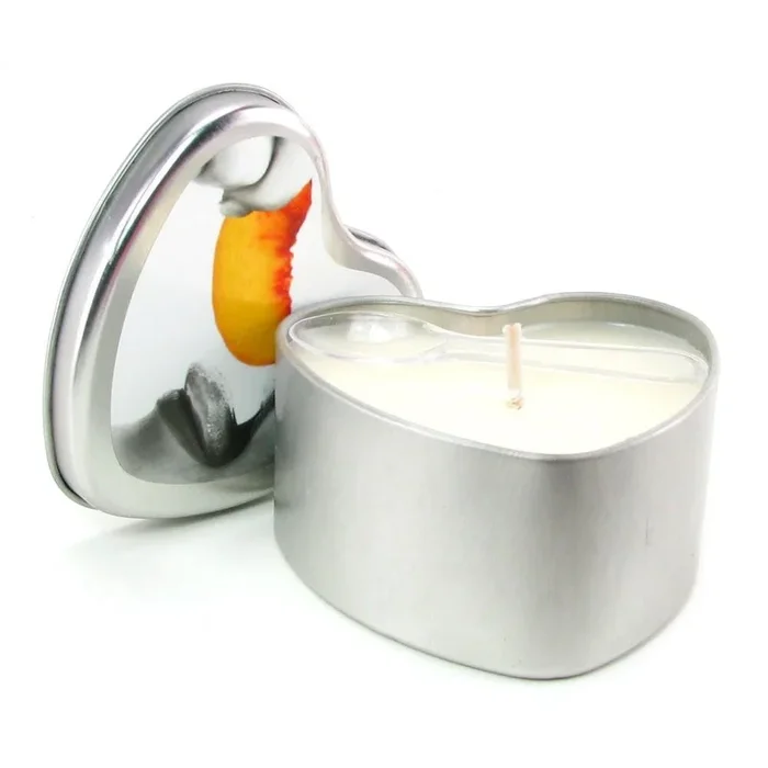 Edible Massage Oil Heart Candle 4.7oz/133g in Peach