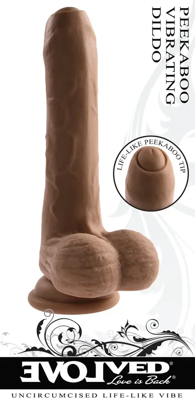 EVOLVED PEEK A BOO VIBRATING DILDO DARK