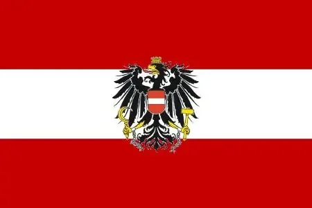 Fähnchen mit Holzstab ‘Österreich mit Wappen‘
