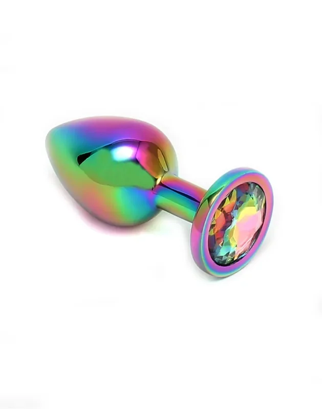 Farbenfroher Buttplug mit Kristall
