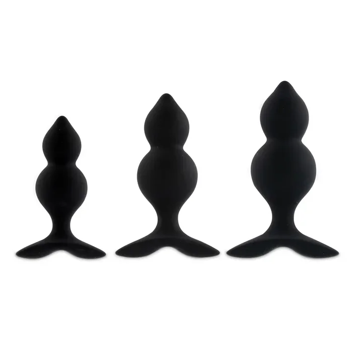 FeelzToys – Bibi Twin Butt Plug 3-teiliges Set – Schwarz