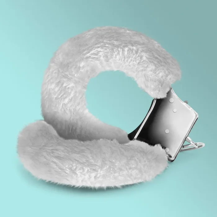Fell-Handschellen Crushious – Love Cuffs, Weiß