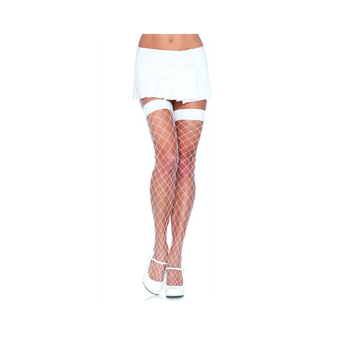 Fence Net Thigh Highs – One Size – White