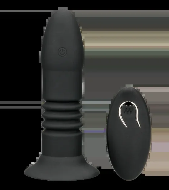 Ferngesteuerter Analplug mit Vibration, Stoßfunktion und Saugfuß Thrusto