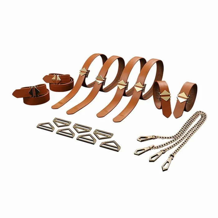 Fesselriemen-Set LOCKINK – 8 Riemen, Braun