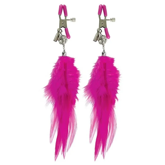 Fetish Fantasy Fancy Feather Nipple Clamps in Pink