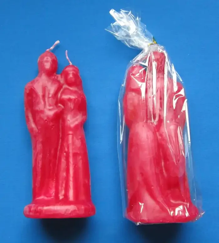 Figurenkerze für magische Zwecke – Hochzeitskerze rot