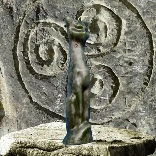 Figurenkerze ‘Katze‘ grün