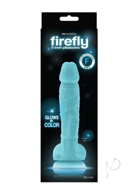 Firefly 5″ Silicone Glowing Dildo – Blue