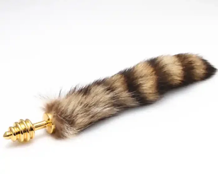 Flauschiger Analplug Waschbär ‘Gold‘