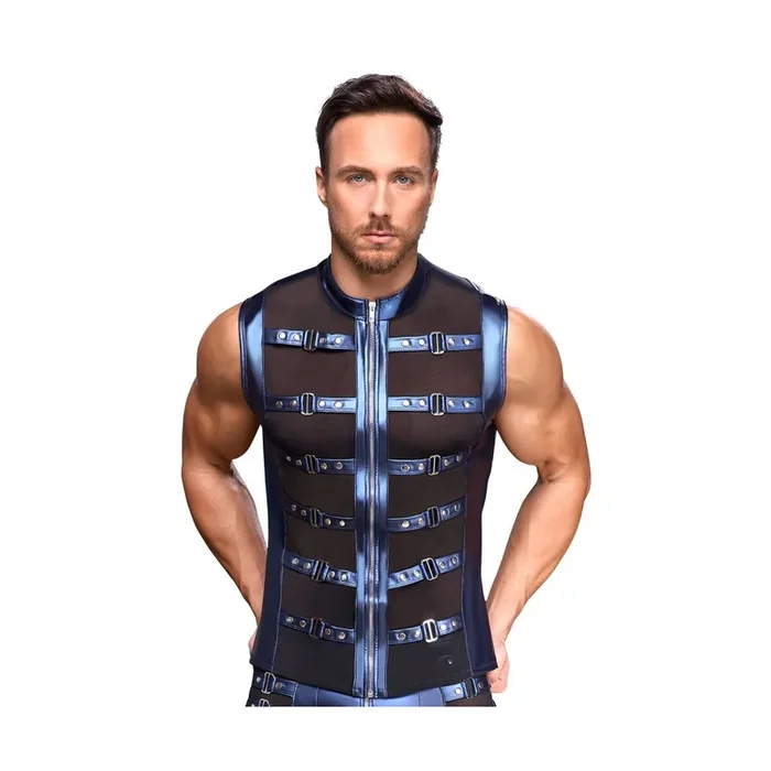 Freizeits Shirt im Metallic-Mattlook mit Nietenriemen von NEK – Größe – S