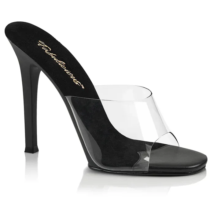 Gala-01 (High Heel Größe 7 – Gr. 37, High Heel Farbe Transparent Schwarz / Schwarz)