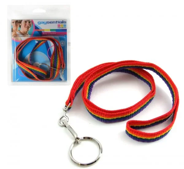 GAYSENTIALS RAINBOW NYLON WEB KEY TAG