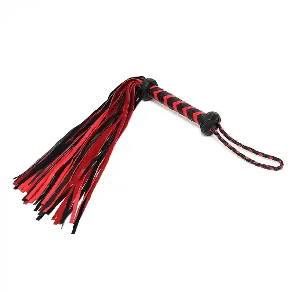 Geflochtener Flogger schwarz/rot