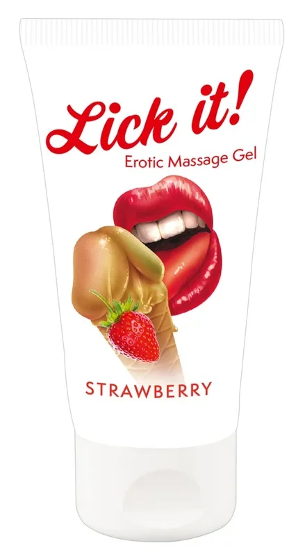 Gel “Erotic Massage Gel Strawberry“ mit Erdbeer-Aroma Lick it!