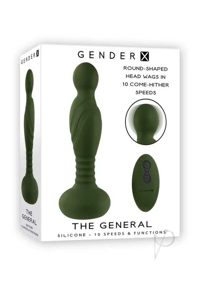 Gender X The General Rechargeable Silicone Vibrator with Remote – Green
