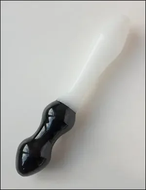Glas-Dildo in schwarz/weiß