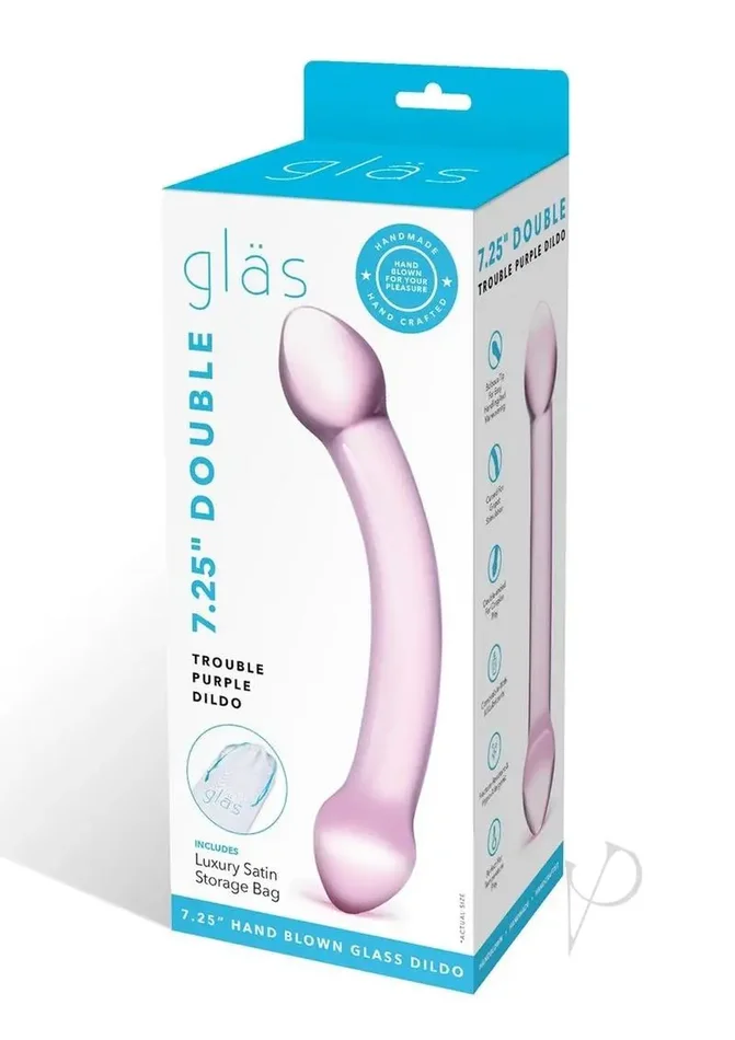 Glas Double Trouble Glass Dildo – Purple
