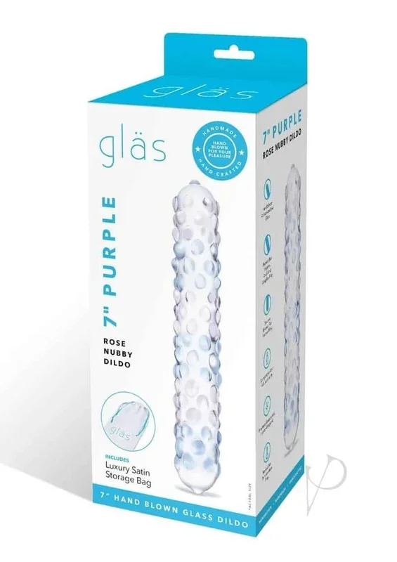 Glas Purple Rose Nubby Glass Dildo