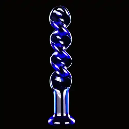Glasdildo Analtoy ‘Blaue Spirale‘