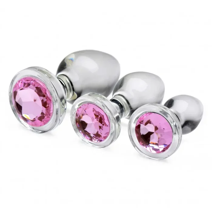 Glass-Plug-Set pink