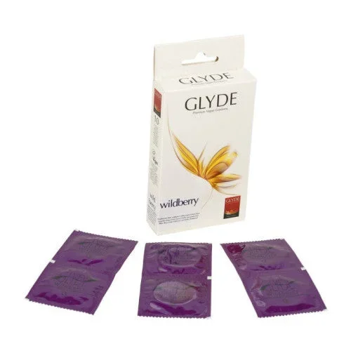 Glyde Flavored 10 Condoms Wildberry – 53mm