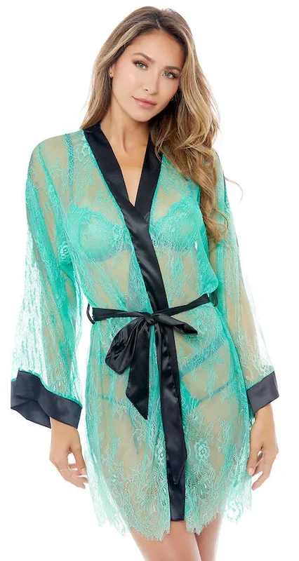 Green And Black Lace Robe
