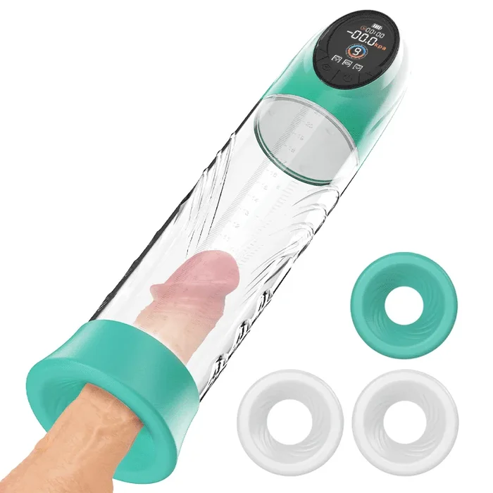 Green Pioneer – Wasser-Penispumpe mit 4 Druckstufen und 9 Saugmodi und LCD-Display