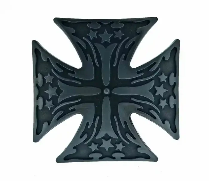 Gürtelschnalle – Silbernes Eisernes Kreuz mit Sternen