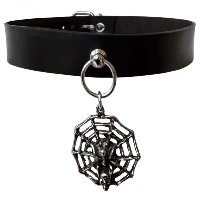 Halsband Choker Spinne & Totenkopf