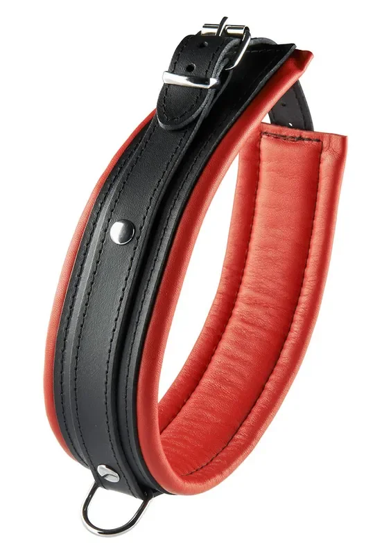 Halsband in Schwarz mit Rot