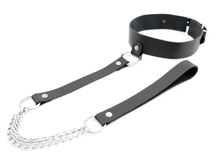Halsband mit integrierter Kettenleine schwarz