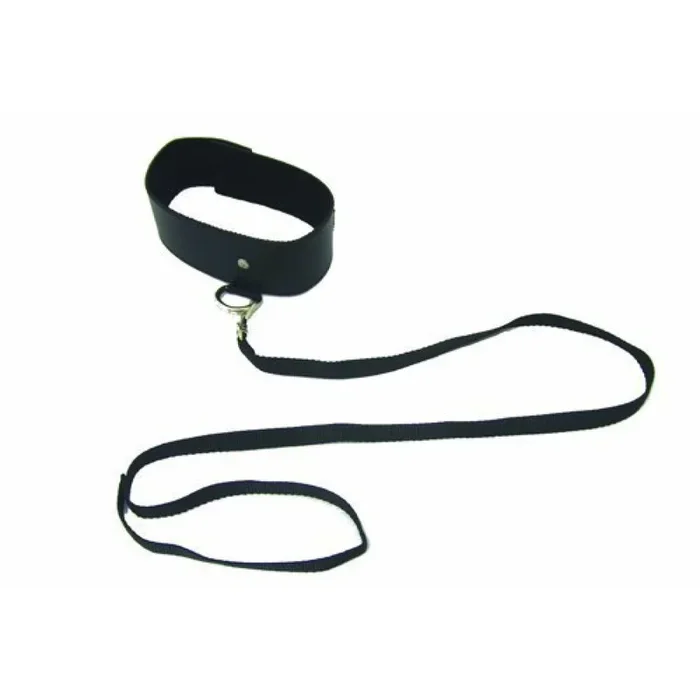 Halsband mit Leine, Schwarz