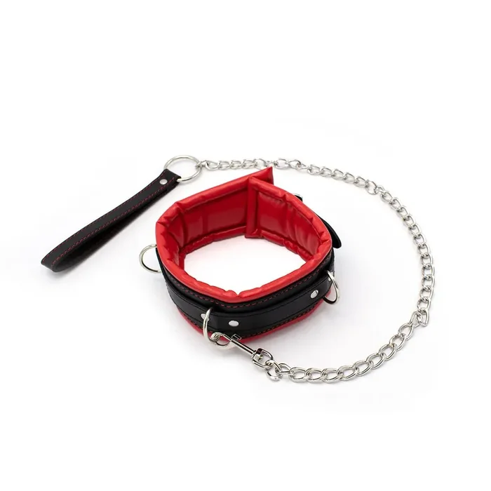 Halsfessel ‘Red and Black‘ mit Leine