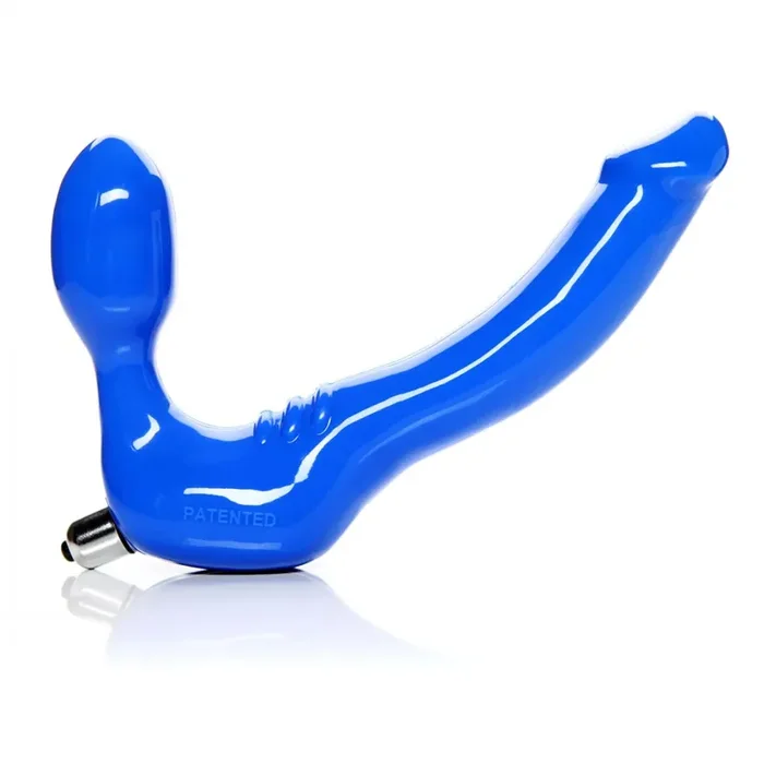 Halterloser Strap-On mit Vibrator in Blau