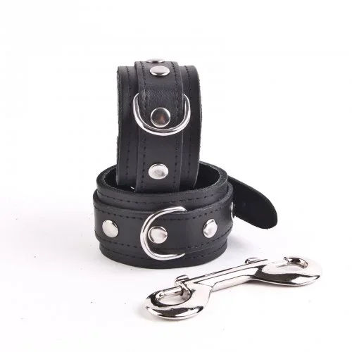 Handfessel »Pure« schmal, schwarzes Leder