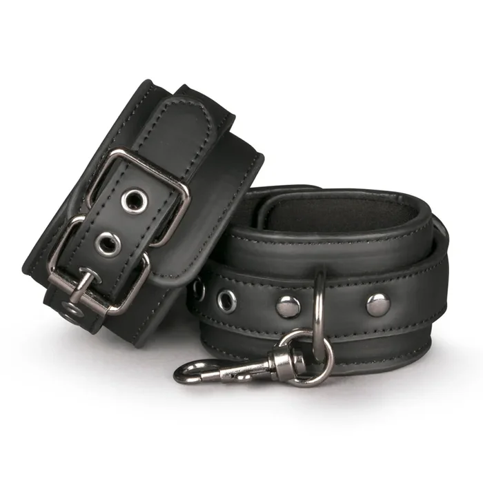 Handgelenkmanschetten aus Leder, Schwarz