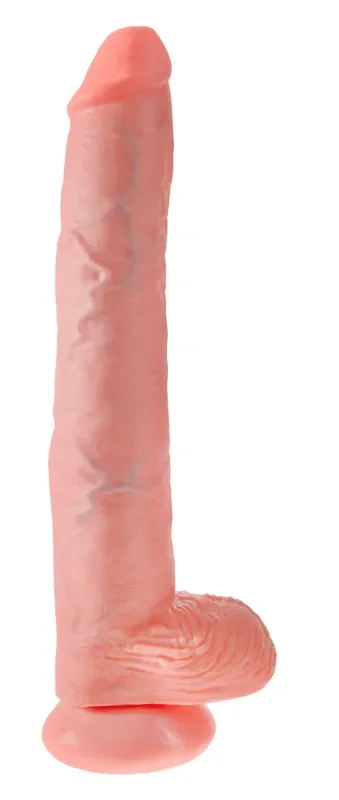 Hautfarbener Dildo mit Hoden