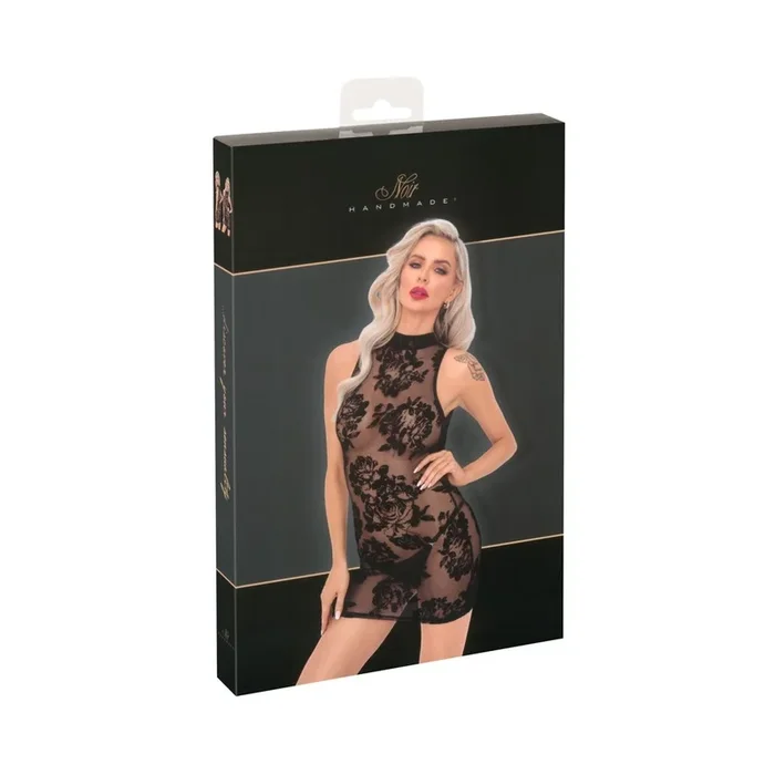 Hautnahes Minikleid in feiner Transparenz-Größe-S