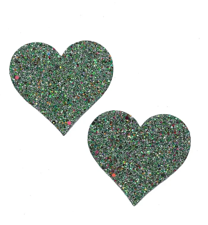 Heart Shape Glitter Glow In The Dark Pasties