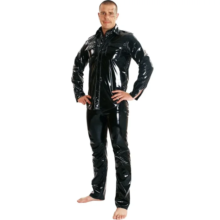 Herren Lack Hose im 5 Pocket Stil – Weiß – Größe M