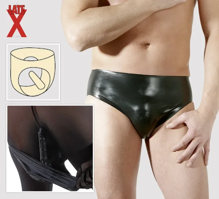 Herren-Latex-Slip mit Analplug