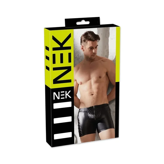 Herren-Pants im Biker-Style mit Reißverschluss – Matt-Look – Schwarz – Größe XL