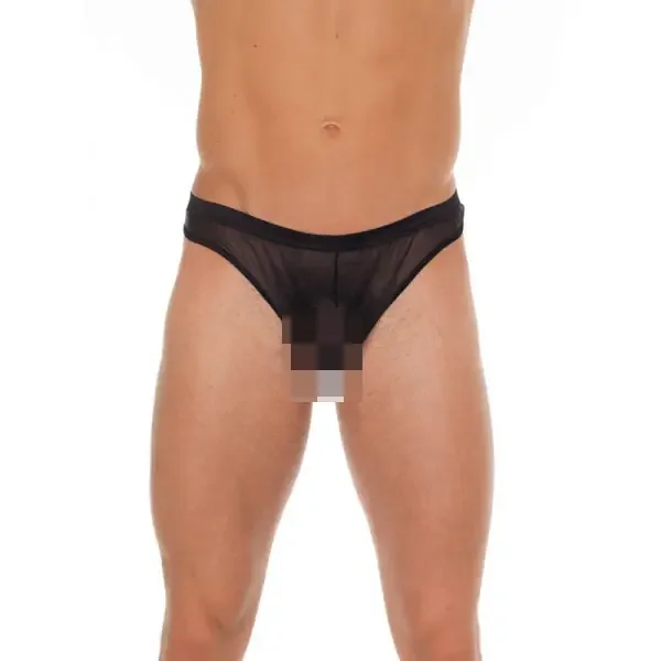 Herren String transparent breit