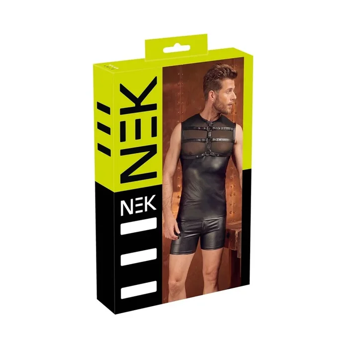 Herren Top im Mattlook mit Powernet – Schwarz – Größe M